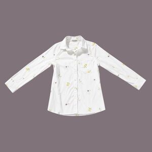 Indigo Rose Women’s Medium White Embroidered Floral Button Front Shirt